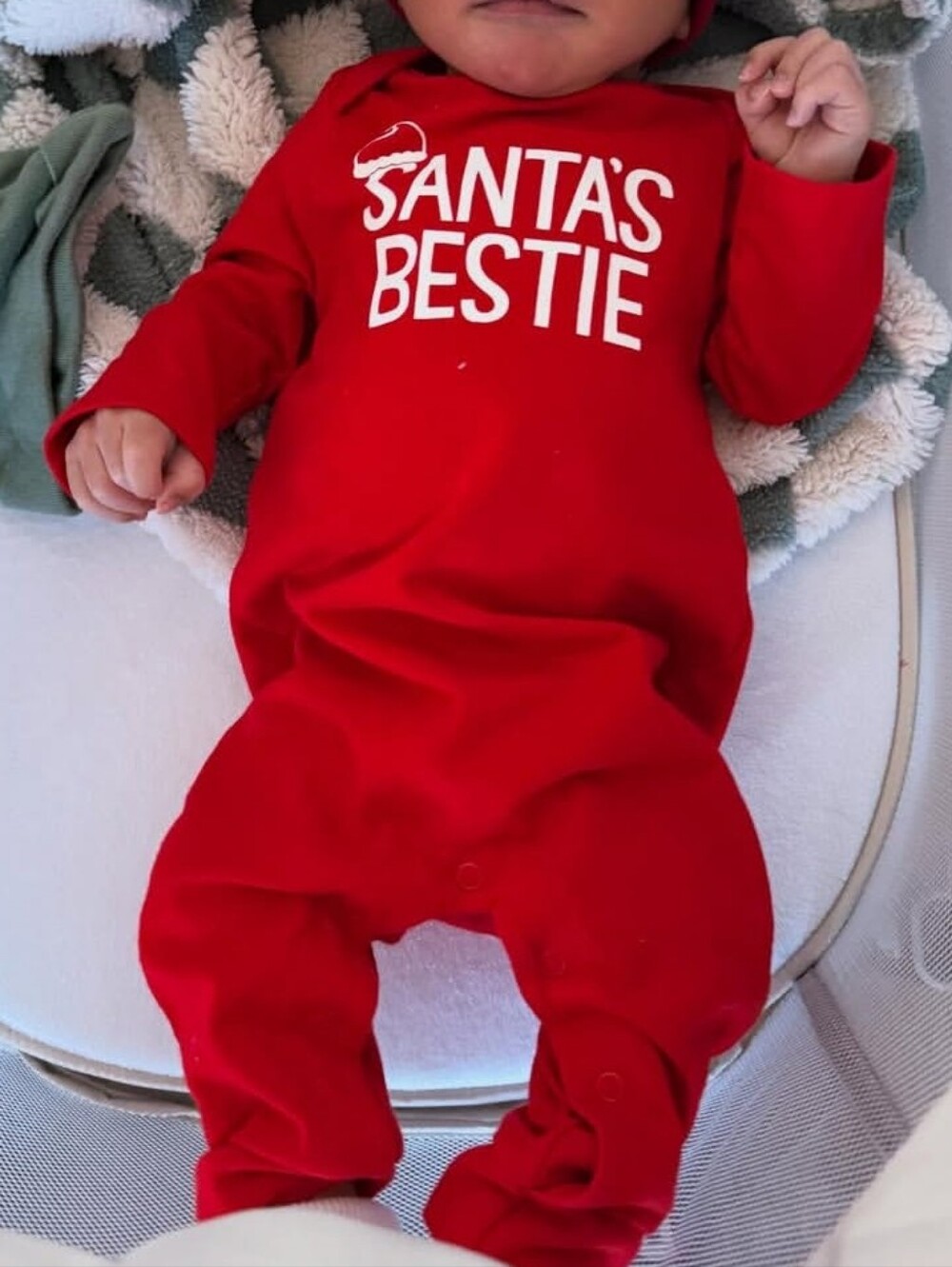 Toddler's Santa's Bestie Red Baby One-Piece - Cat & Jack - 0-3 Mo
